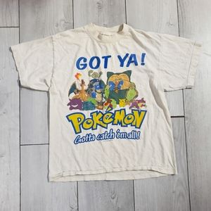 Youth Vintage Y2K 1999 Rare Nintendo Pokémon Group Gotta Catch Em All Tshirt L